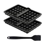 BinKFF Silicone Waffle Mold, Cavities Waffle Baking Mold Set, Silicone Square Baking Tray, for Cakes Crafts & Soaps Non Stick High Temp Resistant Durable Reusable & Dishwasher Safe