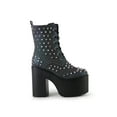 thumbnail image 2 of Reflective Brogue Spiked Women's Festival Rave Combat Ankle Boots in Multi, 2 of 4