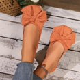 thumbnail image 6 of Orange Female Suede Loafers With Bow Accent And Flat Sole For Easy Everyday Outfits, 6 of 9