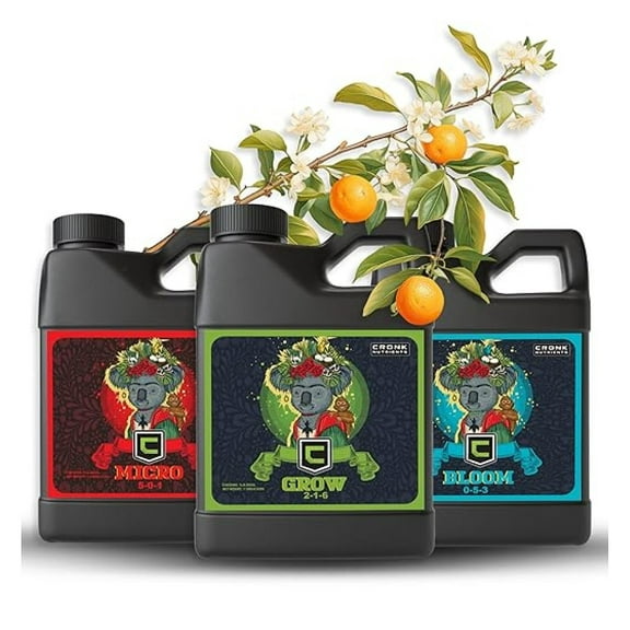 Cronk Nutrients 3-Part Kit - Complete Vegetative & Plant Food for Indoor & Outdoor , Soil, and Soilless Gardens - Supports Healthy Growth & Abundant Yields, 500mL