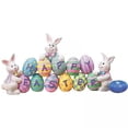 thumbnail image 1 of 2x figurita de de Pascua, estatua de conejo, manualidades, huevos de Pascua de resina coleccionables para boda, escritor Zulema Estatua del Conejo de Pascua, 1 of 8