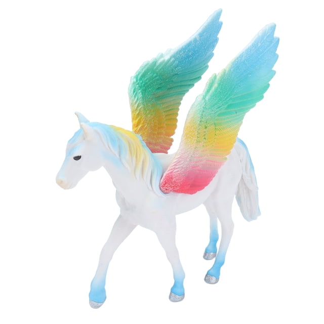 Modelo de caballo volador, estatua de caballo de plástico colorido, modelo animal pegaso, figura de caballo diseñada con precisión