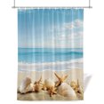 thumbnail image 2 of Shower Curtains for Bathroom-72"x84",Beach Conch Starfish Summer Ocean Waterproof Bath Curtain Grommet Shower Curtain Set with Hooks,, 2 of 9