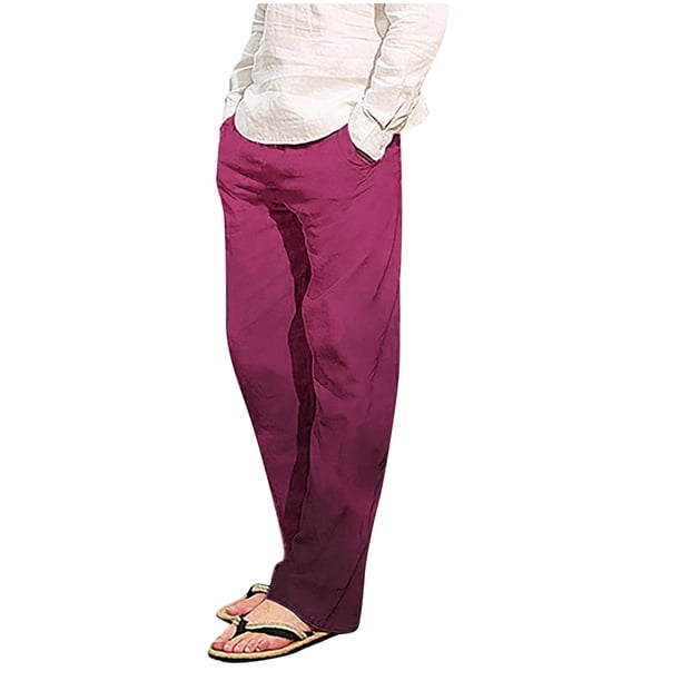 Pantalones de pijama largos de poliéster para hombre, informales, con estampado a cuadros, holgados y deportivos.