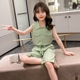 thumbnail image 1 of Conjuntos de ropa de verano para niñas pequeñas, ropa de moda de Color sólido sin mangas, trajes para niños, ropa para niños 12 Gao Jinjia LED, 1 of 2