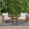 thumbnail image 2 of Noble House Horatio Outdoor  2 Seater Club Chairs and Side Table Set Teak, 2 of 5