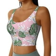 thumbnail image 2 of Goofa Lilies Flowers Printed Sports Bras for Women, High Impact Running Bra Workout Crop Tank Tops Longline Sports Bra Push up-Small, 2 of 9
