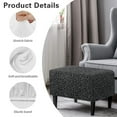 thumbnail image 6 of Xoenoiee Black Leopard Print Ottoman Cover Rectangle Stretch Ottoman Covers Thick Rectangle Ottoman Slipcovers Soft Storage Ottoman Foot Rest Cover with Elastic Bottom, L, 6 of 7