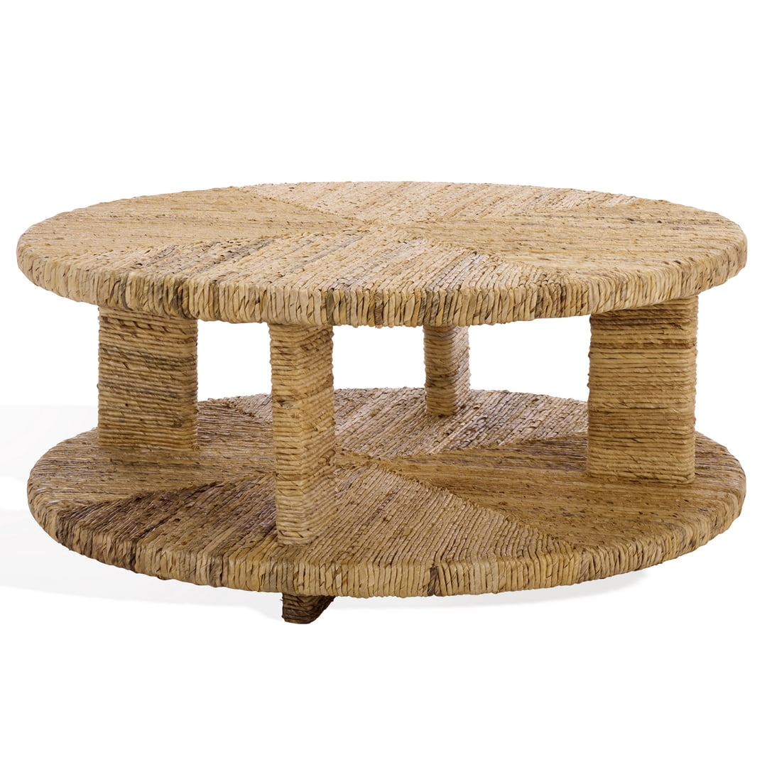 Safavieh Couture Rolando Abaca Round Coffee Table, Natural