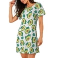 thumbnail image 2 of Naloa Avocado Sleeping Print Women Nightgowns,Womens Loungewear,Short Sleeve Sleepwear,Comfy Ladies Nightdress, 2 of 6