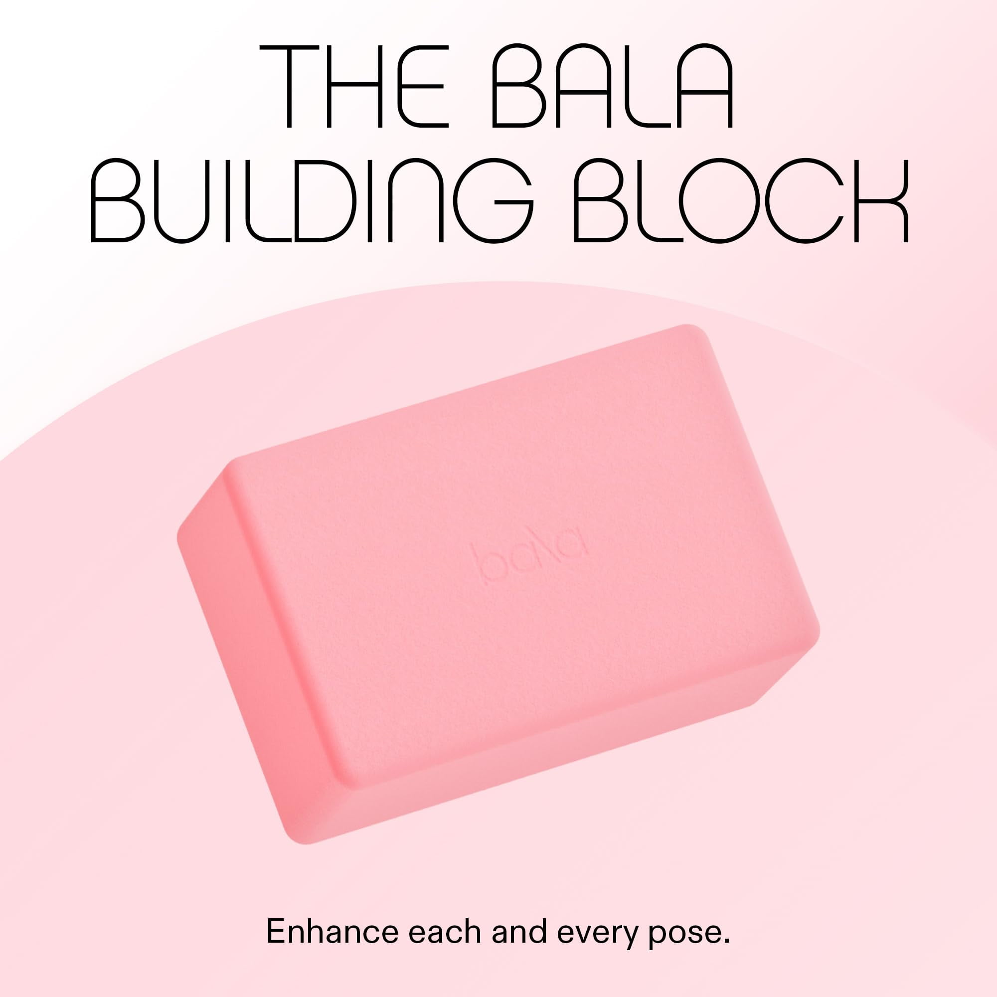 Bala Yoga Block for Working Out, Building Block (Blush) - Soft Dense Foam Yoga Accessories