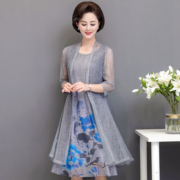 Summer Cotton Linen 2 Piece Set Dress Cardigan Women Party Midi Dresses Elegant Vintage Robe FemmeXXXL 62.5-70kg Gao Jinjia LED
