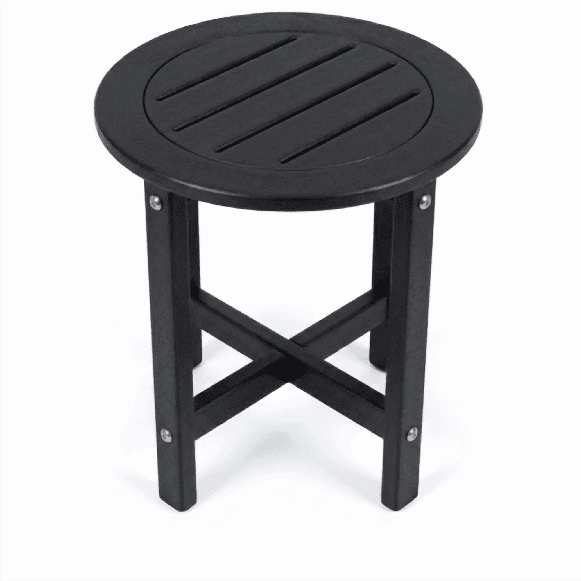 Outdoor Side Table, Small All-Weather Patio End Table, Black