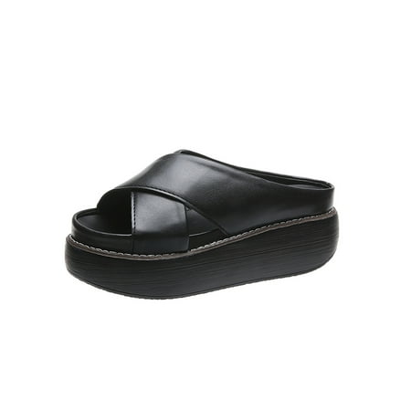 

Zodanni Ladies Slip On Platform Mules Womens Sliders Summer Comfy Sandals Shoes Slippers US Size 4.5-11.5