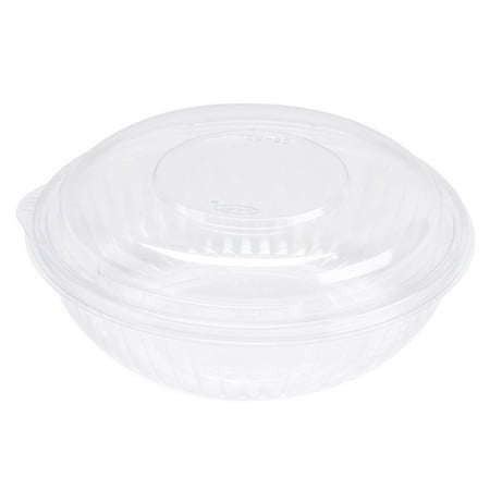 Dart C32BCD, 32-Ounce PresentaBowls Clear Plastic Bowl with Clear Dome Lid, Serving/Catering Take Out Salad Deli Bowls, Carry Out Food Containers