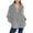 Gray, variant on 2025 New Fashion Plus Size Women's Round- Neck And Winter Loose Solid Pocket Warm Long Sleeve Blouse Tops