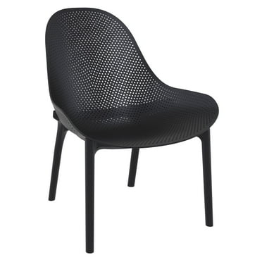 Luxury Commercial Living 32.75" Black Solid Patio Lounge Chair