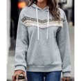 thumbnail image 2 of Sudadera con capucha para mujer, empalme de encaje, manga larga, cordón, sudadera con capucha para mujer, para el trabajo diario, escuela, gris, XL, 2 of 6