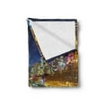 thumbnail image 2 of City Soft Flannel Fleece Throw Blanket, Looking down the Yarra River on a Night in Melbourne Water Reflection, Cozy Plush for Indoor and Outdoor Use, 70" x 90", Indigo Yellow, by Ambesonne, 2 of 5