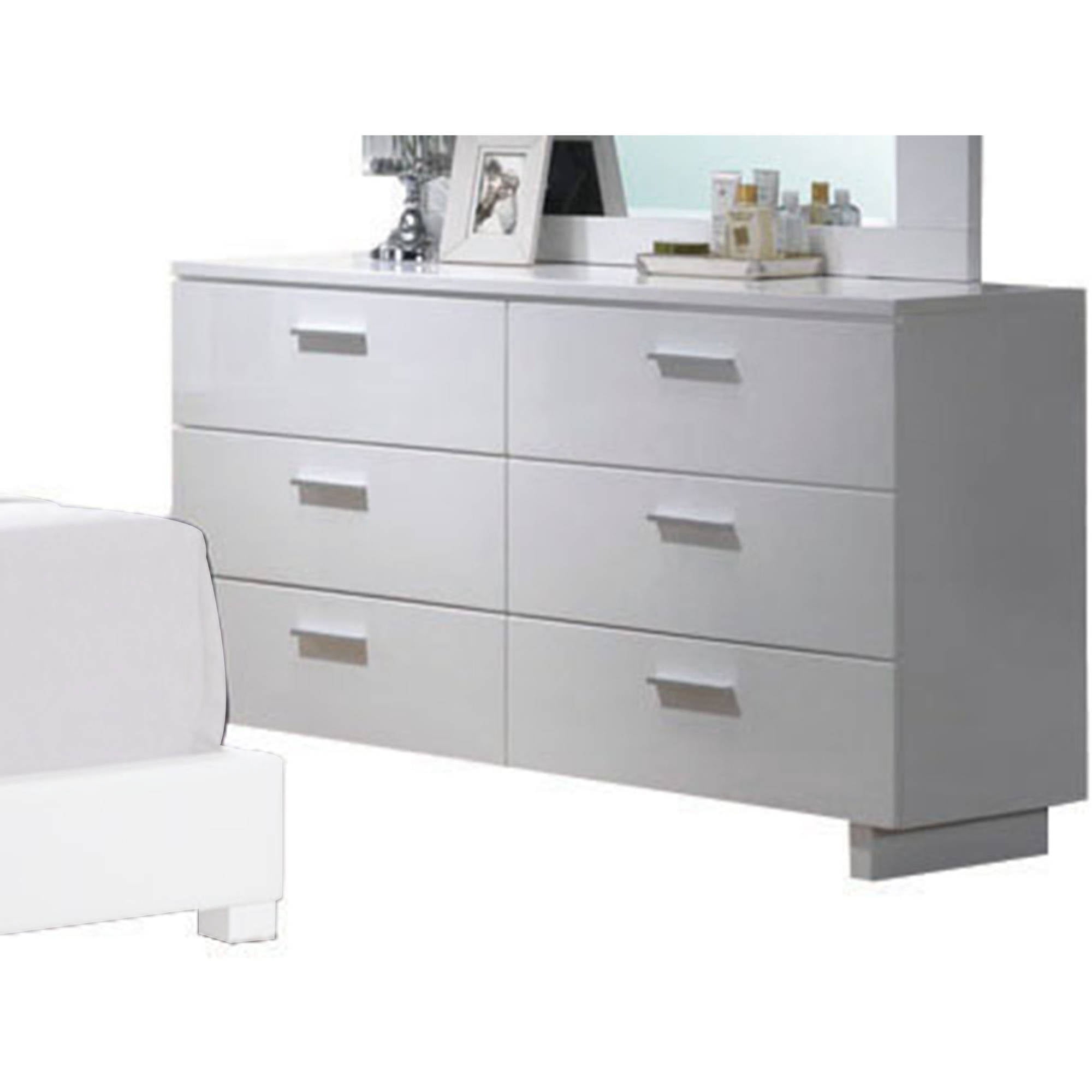Acme Furniture Lorimar White Dresser With Six Drawers Walmart Com