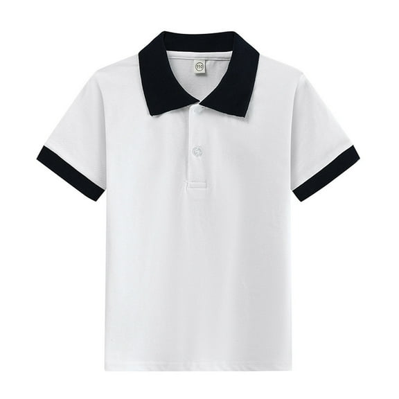 Boys Polo Shirts Short Sleeve Uniform Button Down Shirt Toddler Tshirts Boys
