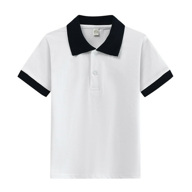 Enfants Polos pour Garçons Bleu Marine Chemises d'Uniforme pour Garçons Chemises à Manches Courtes pour Enfants Polos de Collation des Grades Chemises de Rugby Tenue pour Garçons 11-12 Ans