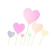 thumbnail image 1 of 7pcs/set Cake Topper Heart Shape Wedding Birthday Cake Simple topper cake top decor Design Paper Top Flag Decoration, Pink, 1 of 7