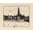 thumbnail image 2 of Wilhelm Laage 18x15 Gold Ornate Wood Frame and Double Matted Museum Art Print Titled - Cathedrale in Antwerp (1908), 2 of 4