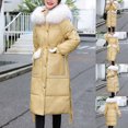thumbnail image 2 of LYXSSBYX Womens Long Sleeve Dress Hot Sale Clearance Women Winter Long Sleeve Hooded Padded Coat Outerwear, 2 of 9