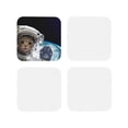 thumbnail image 2 of Kll Square Drink Coasters Set Of 4,Pu Leather Absorbent Coasters Set Decorative Coffee Cup Coasters Housewarming Gift For Home Decor-Cat Astronaut, 2 of 9