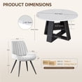 thumbnail image 2 of Hawsaiy 3 Piece 43.3" Round Dining Table Set for 2,Kitchen Table with Storage Shelf & 2 Upholstered Dining Chairs, Modern Wood Dining Room Furniture Set for Apartment, 2 of 8