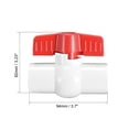thumbnail image 2 of Unique Bargains PVC Ball Valve Water Pipe Threaded Ends 1' Inner Hole Dia Red White 2Pcs, 2 of 3