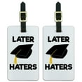 thumbnail image 1 of Later Haters Graduation Cap Luggage ID Tags Suitcase Carry-On Cards - Set of 2, 1 of 3