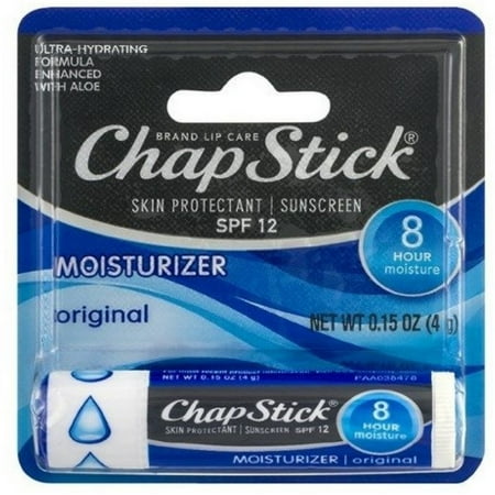 3 Pack - ChapStick Skin Protection Sunscreen Moisturizer, Original SPF 12 0.15