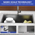 thumbnail image 4 of ModFusion Drop-In Kitchen Sink 33"x22" with Accessories, Nano Black Stainless Steel, Top Mount Deep Single Bowl, Utility Grid, Drain Kit, RV, Bar Basin, 4 of 10