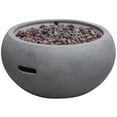 thumbnail image 5 of Modeno Outdoor Newbridge Fire Pit Table Grey Durable Round Fire Bowl Glass Fiber Reinforced Concrete Propane Patio Fire Place 27 Inches Electronic Ignition Cover and Lava Rock Included, 5 of 5