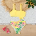 thumbnail image 2 of Toddler Swimsuit Girl Kids Baby Girls Quick Dry Swimsuits 2 Piece Bikini Sets Sport Bathing Suits Girls'swimwear Yellow 9 Years-10 Years, 2 of 5