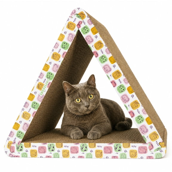 Catstages Seek & Scratch Triangle Cat Scratcher with Corrugated Surfaces and 3-in-1 Configurations