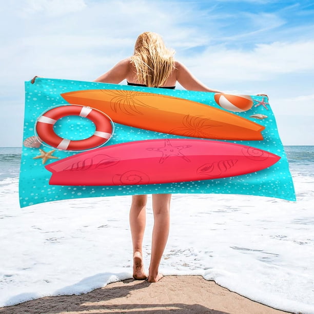 Toalla de playa de microfibra Toalla de baño colorida súper liviana Manta de playa a prueba de arena Toalla multiusos para piscina de viaje 30x60 pulgadas Wmkox502yii hfskjfh495