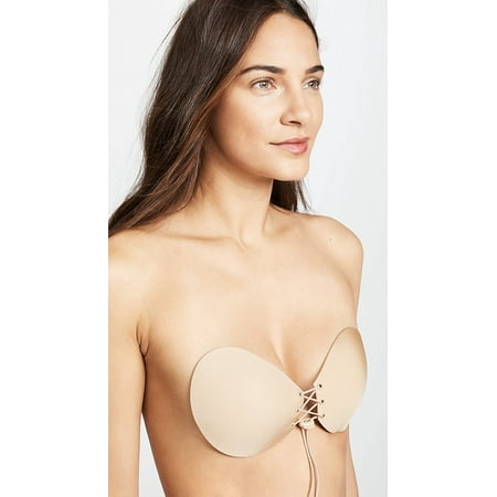 THE NATURAL Nude Lace-Up Soft Adhesive Bra  US A  NWOT