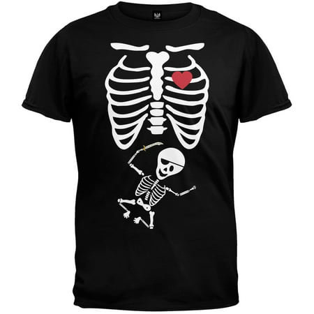 Pirate Baby Pregnant Skeleton Halloween Costume T-Shirt - 2X-Large