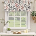 thumbnail image 2 of 2 Pack Grey Red Botanical Valances for Windows Bedroom Living Room Window Treatments, Rustic Country Spring Floral Summer Leaf Rod Pocket Valance Drapes Short Kitchen Curtains Over Sink 54"x18", 2 of 8