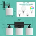 thumbnail image 3 of Luminarias de baño Dekang Black Over Mirror de 3 luces, 3 of 8