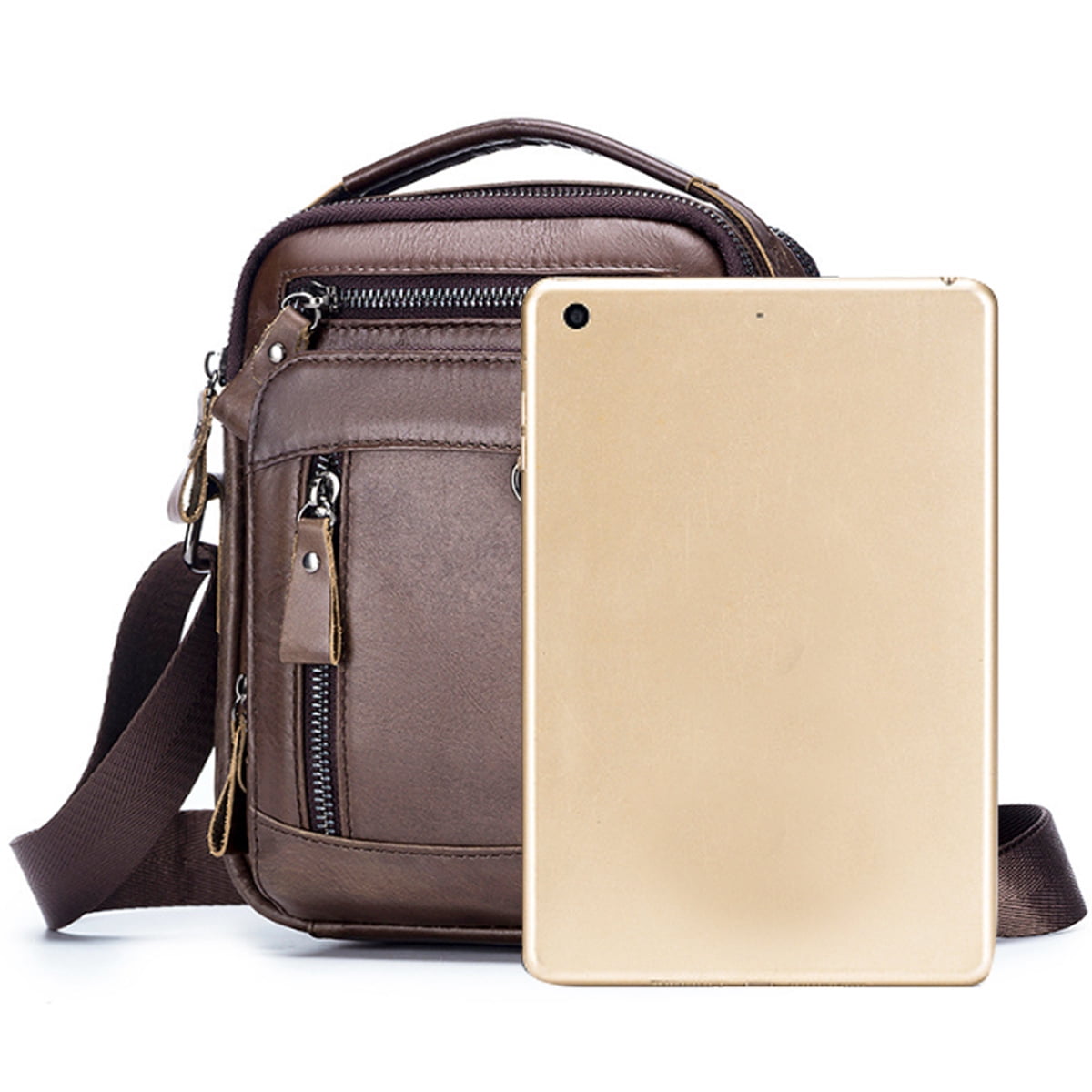Askmiss Leather Man Purse Shoulder Bag small Mens Crossbody Messenger Bags For Work men Satchel Handbag Leather Multi Functional Stylish Crossbody Bag