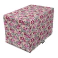 thumbnail image 1 of Peony Dog Crate Cover, Repetitive Vibrant Tones Modernized Flowers Print, Easy to Use Pet Kennel Cover Small Dogs Puppies Kittens, 7 Sizes, Pink Blush Grey, by Ambesonne, 1 of 6