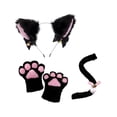 thumbnail image 2 of Cat Ear and Tail Paw Halloween Costume Accessories for Prom Holiday Birthday Black Without Tie, 2 of 9
