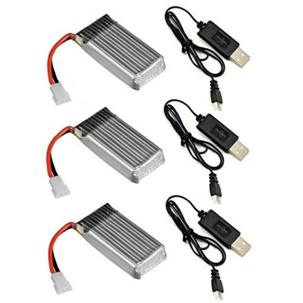 Hobbyflip 380mah Lipo Battery And Usb Charger Qty 3 Of Each Compatible With Protocol Slipstream