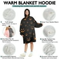 thumbnail image 5 of Wearable Oversized Blanket,Black Halloween Pumpkin Faces Wearable Blanket Hoodie for Adults,Cozy Hooded Blankets with Super Pockets,Super Warm Fuzzy Pullover for Women & Men, 5 of 6