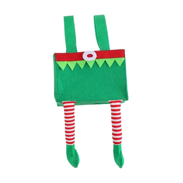 Bolsa de dulces para pantalones navideños, bolsa de regalo navideña, decoración, bolsa de media, bolsa para refrigerios Verde