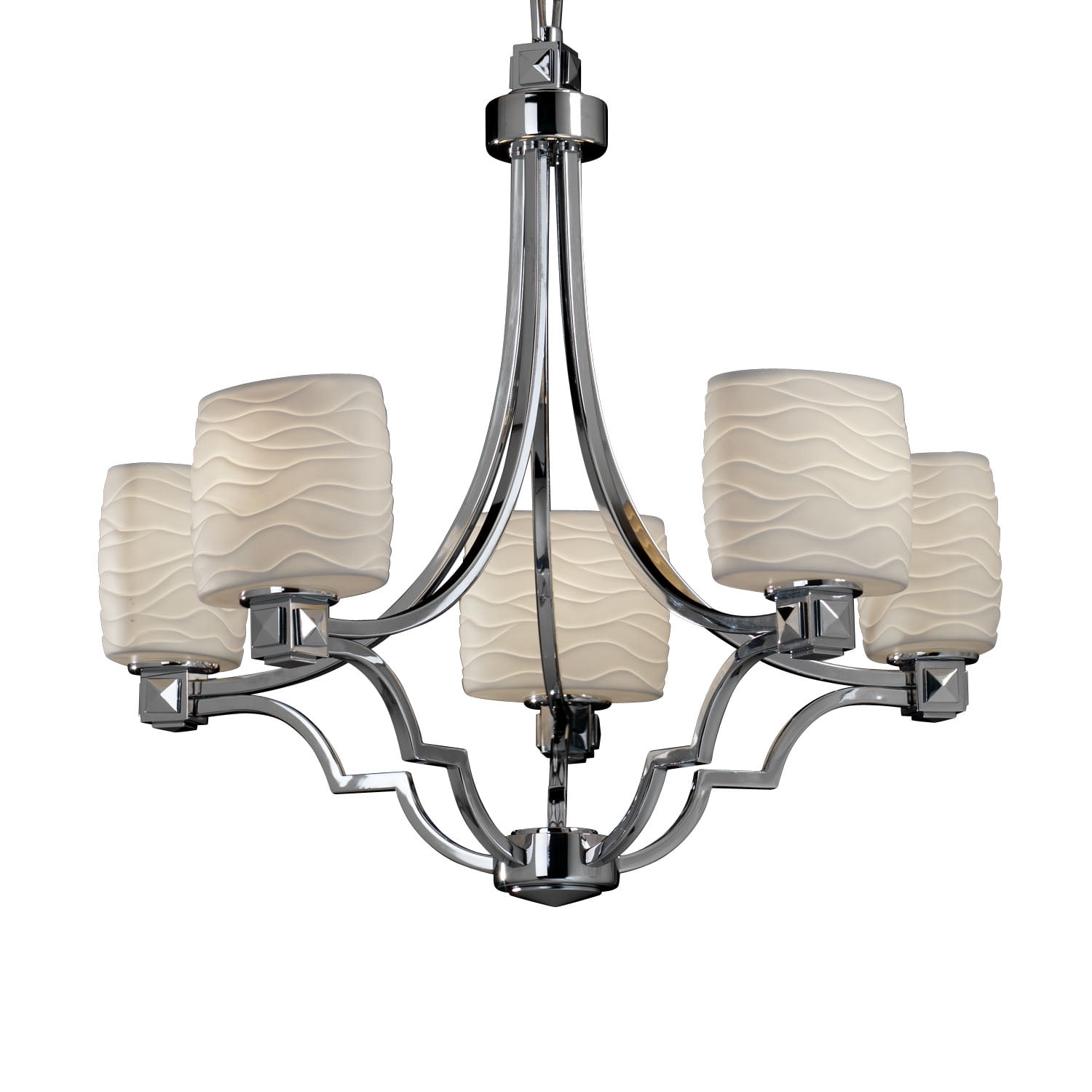 Glass Globe/Shade Justice Design Group Argyle Chandelier FSN-8500-10-MROR-MBLK 